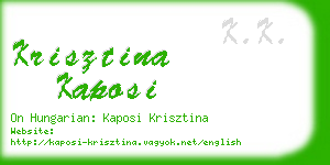 krisztina kaposi business card